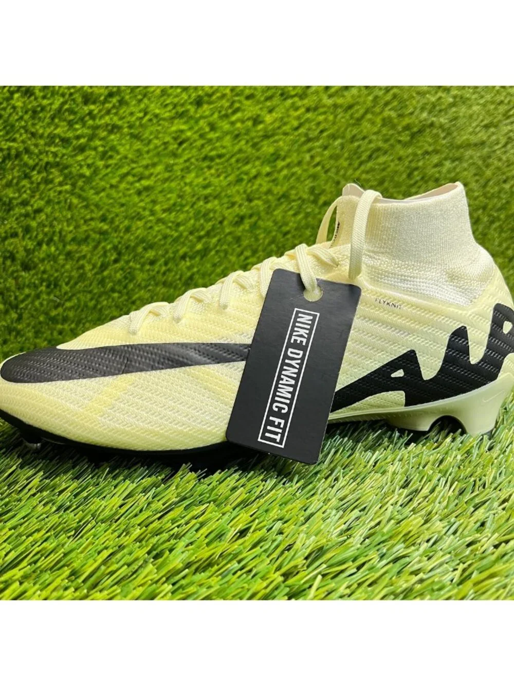 Nike Zoom Mercurial Superfly 9 Elite FG Mens Size 7.5 Yellow Black Soccer Cleats